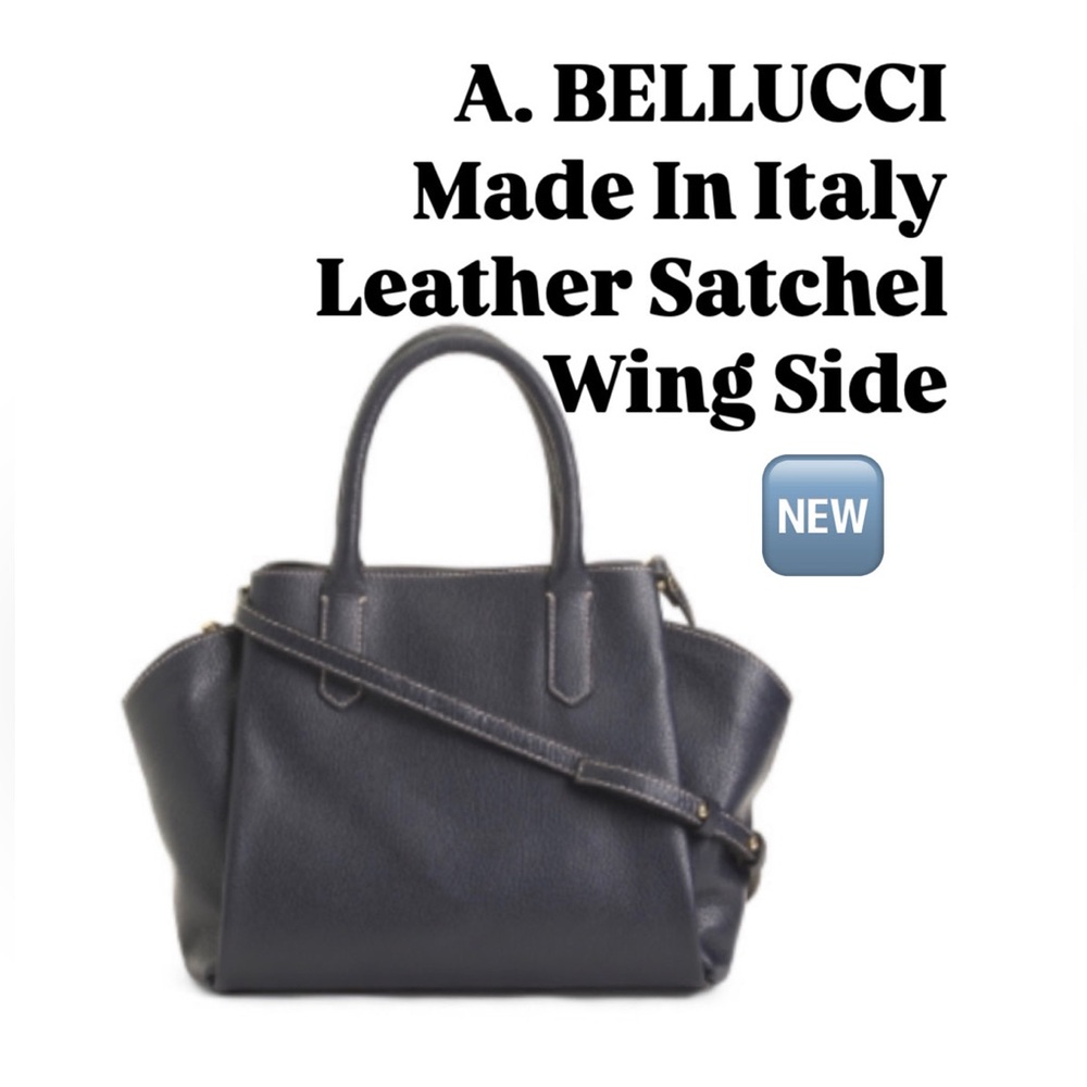 A Bellucci Avio Made In Italy Leather
Wing Side Satchel 🆕